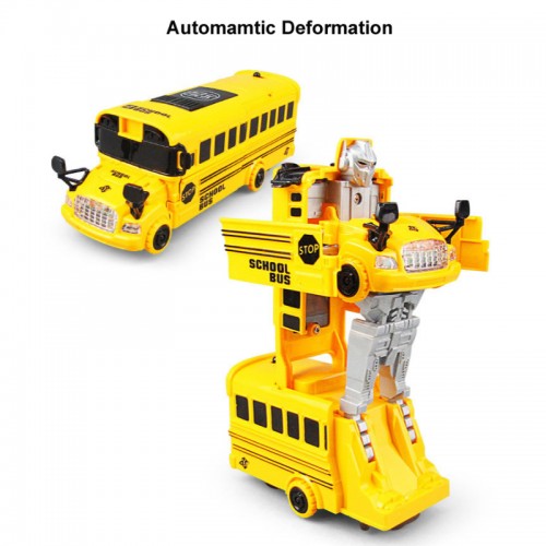 Universal Automatic Transforming Driving Bus Toy with 3D Lightning and Sound